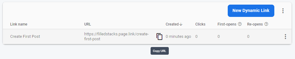 Dynamic Link Copy Action